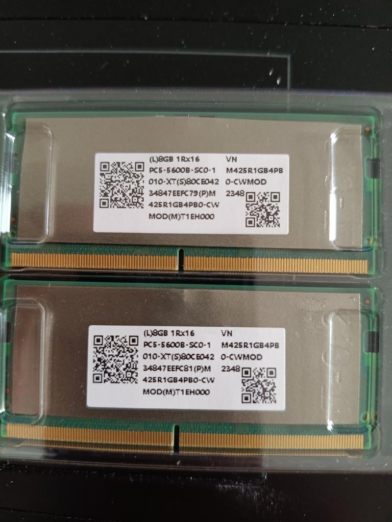 Samsung 16 Gb DDR5 SoDimm 5600-set, Computers en Software, Ophalen of Verzenden, DDR5, Laptop, 8 GB