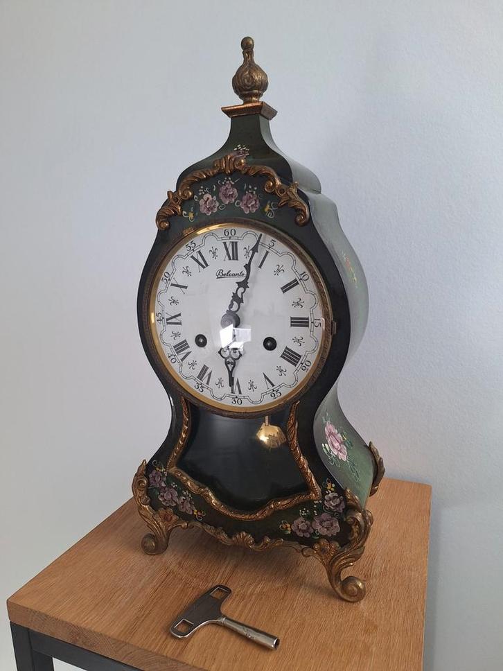 Een Belcanto groene tafelklok, Antiek en Kunst, Antiek | Klokken, Ophalen