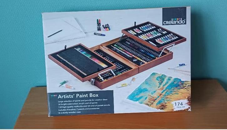 Kleurset 174-delig in opbergkoffer (Nieuwstaat), Hobby en Vrije tijd, Tekenen, Zo goed als nieuw, Potlood of Stift, Ophalen