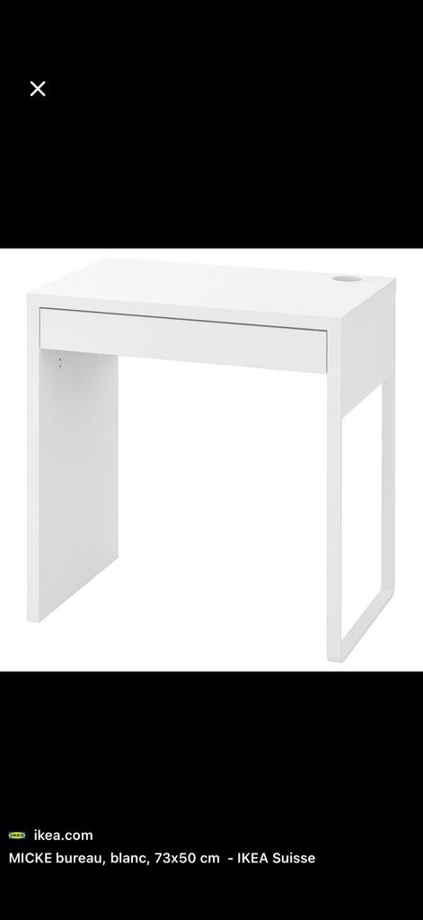 IKEA MICKE bureau + bureaustoel, Maison & Meubles, Bureaux, Comme neuf, IKEA, Beige, Enlèvement