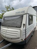 Te koop handige caravan homecar met nieuwe voortent., Ophalen, Gebruikt, Tweepersoons, Wit