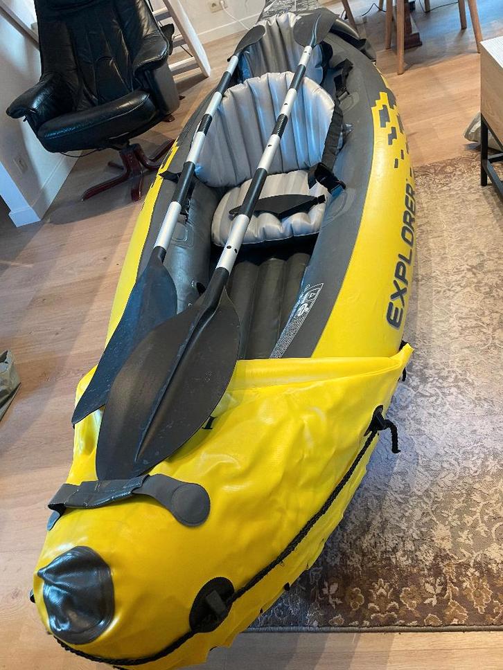 Opblaas kayak - Intex Explorer K2 Kayak Set, peddels en pomp, Sports nautiques & Bateaux, Sports Nautiques & Bateaux Autre, Comme neuf