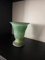 Vintage groene glazen vaas, Antiek en Kunst, Ophalen of Verzenden