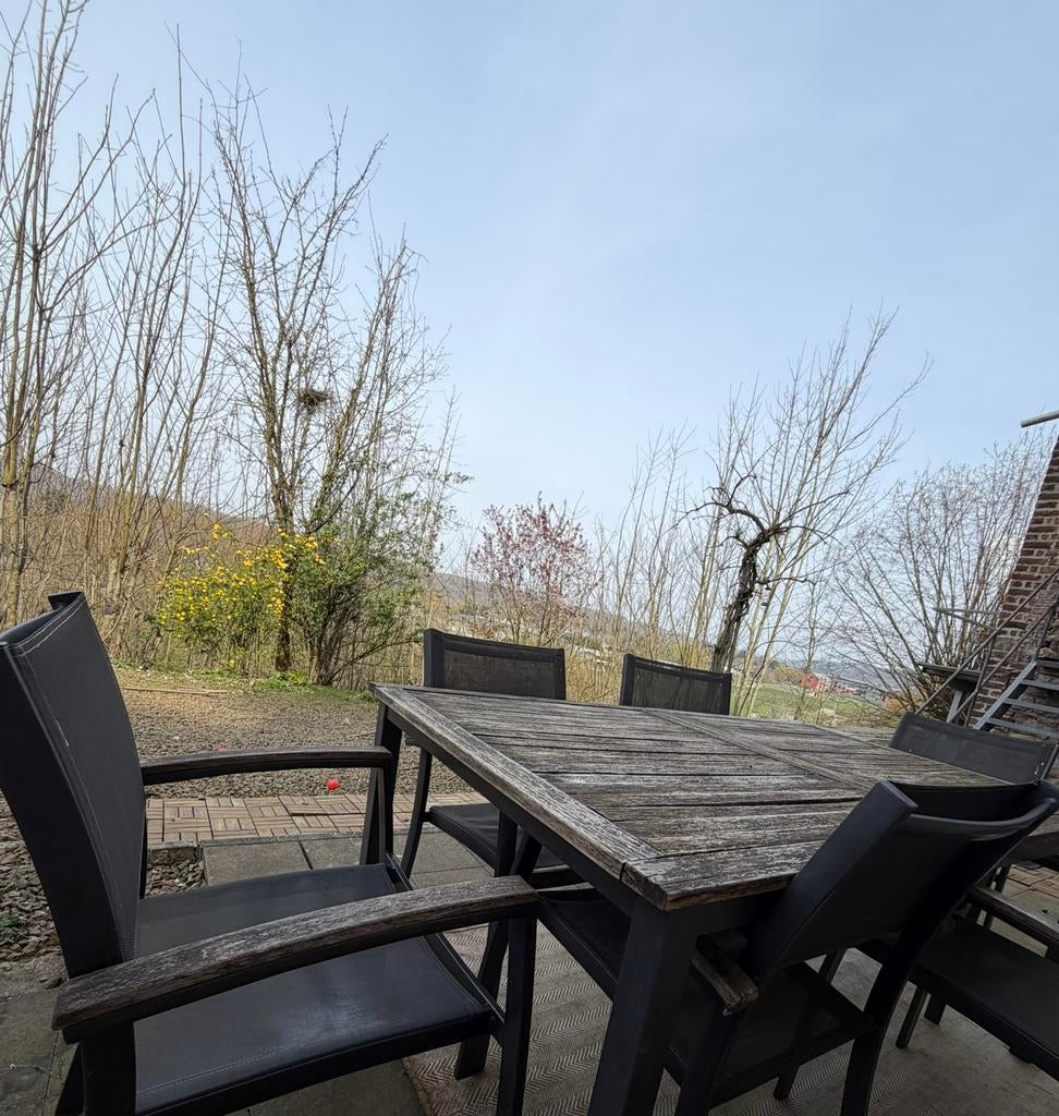 Ensemble table et 6 chaises de jardin, Chaise, Enlèvement, Utilisé, Bois