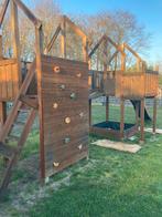 Dubbele toren met hangbrug + schommel, Ophalen, Gebruikt, Schommel