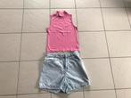 Camille jeansshort + topje met strass steentjes voor TIENERS, Kinderen en Baby's, Kinderkleding | Maat 164, Ophalen, Zo goed als nieuw