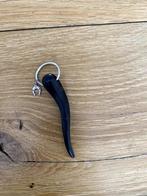 Bruine hoorn hanger voor ketting of sleutel, Bijoux, Sacs & Beauté, Colliers, Brun, Autres matériaux, Avec pendentif, Utilisé