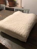 CRÈME WITTE PLAID DEKEN IN WOL HANDMADE NIEUW!, Huis en Inrichting, Ophalen of Verzenden, Nieuw