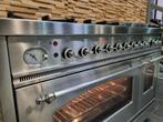 🔥Poêle de luxe Boretti 120 cm en acier inoxydable 7 feux Fr, Comme neuf, 5 zones de cuisson ou plus, Classe énergétique A ou plus économe