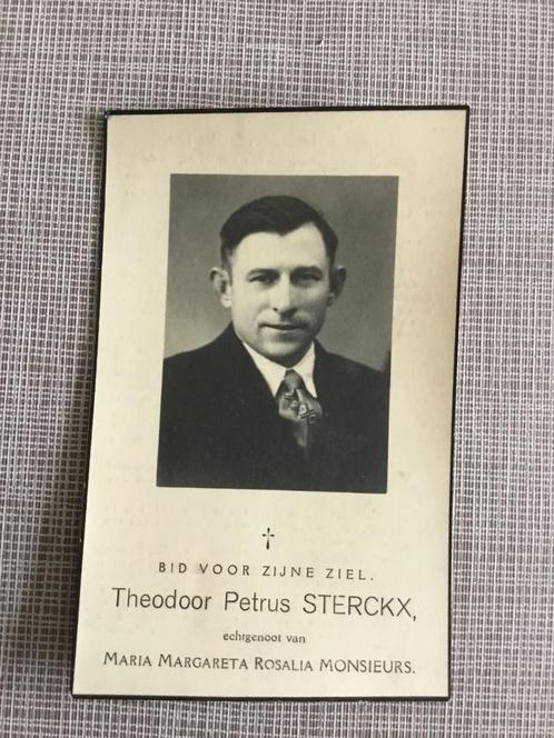 Oorlogsslachtoffer T.Sterckx Herselt +1945 concentratiekamp, Verzamelen, Bidprentjes en Rouwkaarten, Bidprentje, Ophalen of Verzenden