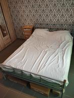 Grijs licht metalen bed 140x200, Huis en Inrichting, Slaapkamer | Bedden, Ophalen, Gebruikt, Tweepersoons, 140 cm