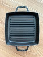Staub gietijzeren grillpan, 23cm, zwart, Huis en Inrichting, Keuken | Potten en Pannen, Ophalen, Nieuw, Gietijzer, Keramische plaat