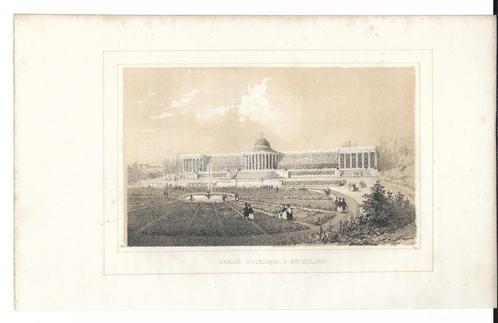 1844 - Brussel Kruidtuin / Bruxelles Botanique, Antiek en Kunst, Kunst | Etsen en Gravures, Verzenden