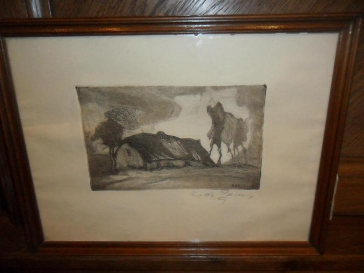 Ets van Karel de Posson (Antwerpen 1889-1960), Antiek en Kunst, Kunst | Etsen en Gravures, Ophalen of Verzenden