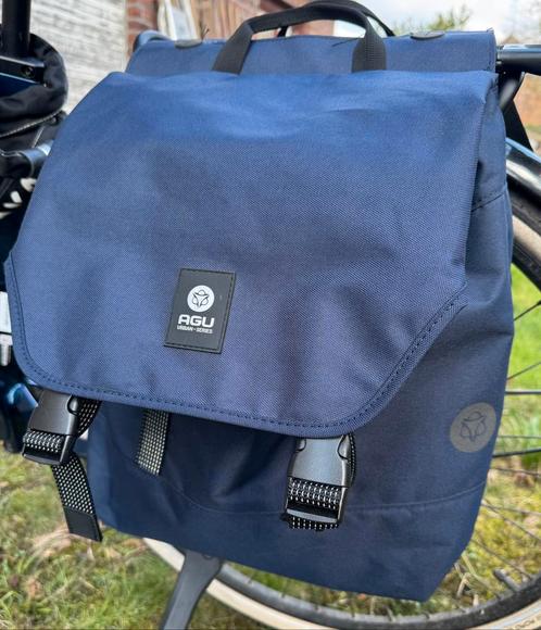 Agu dubbele fietstassen blauw 36L, Fietsen en Brommers, Fietsaccessoires | Fietstassen, Zo goed als nieuw, Ophalen