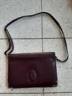 Sac à main Vintage en cuir bordeaux de marque Cartier, Ophalen of Verzenden