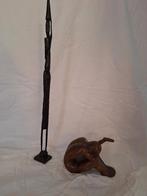 Set van 2 handgemaakte houten beeldjes – Afrikaanse kunst, Antiek en Kunst, Ophalen