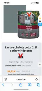V33 lasure chalet jardin gris 2,5l neuf peinture, Bricolage & Construction, Enlèvement, Gris, Lasure