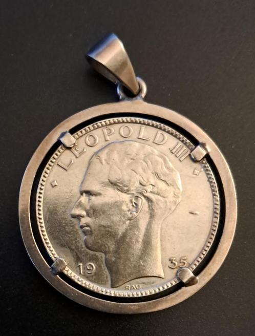 20 FR zilveren hanger met munt, Postzegels en Munten, Munten | België, Zilver, Zilver, Ophalen