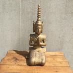 Mooie houten boeddha, Antiek en Kunst, Kunst | Beelden en Houtsnijwerken, Ophalen