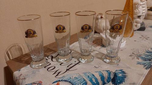 4 Bierglazen : Gueuze St. Louis, Verzamelen, Glas en Drinkglazen, Gebruikt, Bierglas, Verzenden