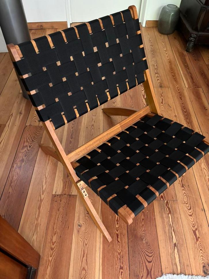 Set van 2 vouwbare designzeteltjes, Huis en Inrichting, Fauteuils, Hout, Ophalen