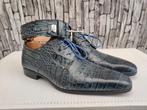 Giorgio blauwe croco schoenen + riem - Maat 43,5, Kleding | Heren, Schoenen, Giorgio, Zo goed als nieuw, Veterschoenen, Verzenden