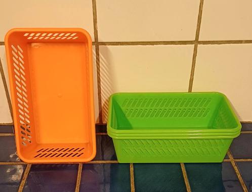 Paniers (1 orange - 3 vert), Maison & Meubles, Accessoires pour la Maison | Plataux & Paniers, Comme neuf, Panier, Rectangulaire