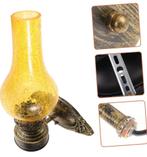 Wandlamp Industrieel olie lamp lantaarn geel glas antiek set, Antiek en Kunst, Ophalen of Verzenden