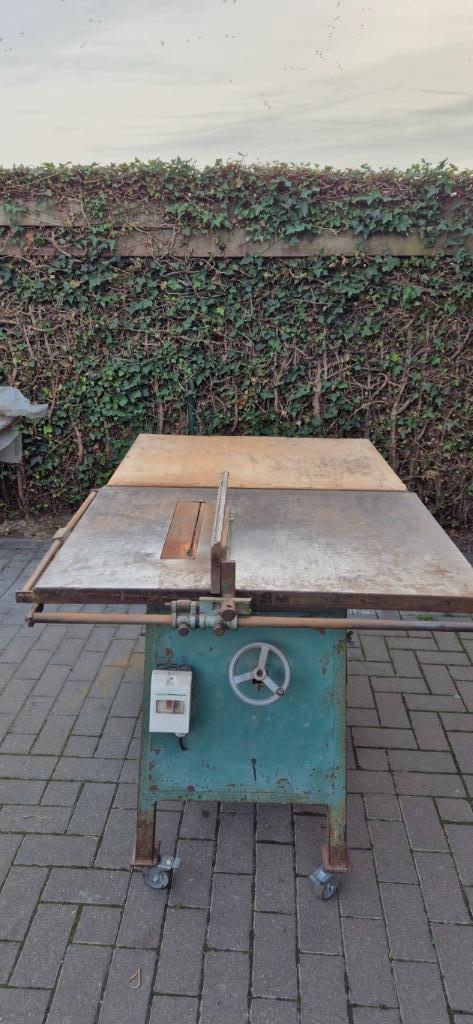 Zaagtafel afkortzaag 380V + 3 zaagbladen 350mm, Tuin en Terras, Handzagen, Gebruikt, Toffelzaag, Ophalen