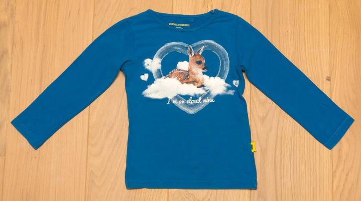 Blauwe T-shirt Stones & Bones, maat 98, Kinderen en Baby's, Kinderkleding | Maat 98, Gebruikt, Meisje, Shirt of Longsleeve, Ophalen of Verzenden