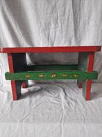 Banc en bois peint à la main, Maison & Meubles, Tabourets, Enlèvement ou Envoi, Utilisé, Bois