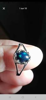 Bague réglable en argent Sterling avec opale noire, Neuf, Enlèvement ou Envoi, Argent, Argent