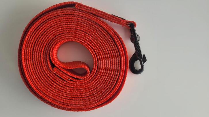 Wandellijn hond 5 m  20 mm – rood - Atelier D'Ellis, Dieren en Toebehoren, Hondenriemen, Nieuw, Ophalen of Verzenden