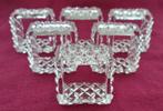 6 anneaux de serviettes en cristal, carrés., Enlèvement ou Envoi