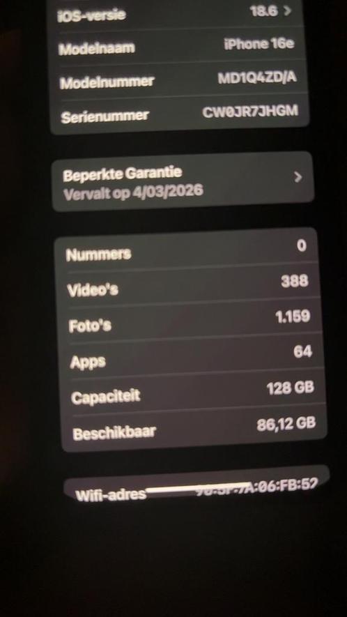 iphone 16 e, Telecommunicatie, Mobiele telefoons | Apple iPhone, Zo goed als nieuw, 128 GB, Zonder abonnement, Zonder simlock