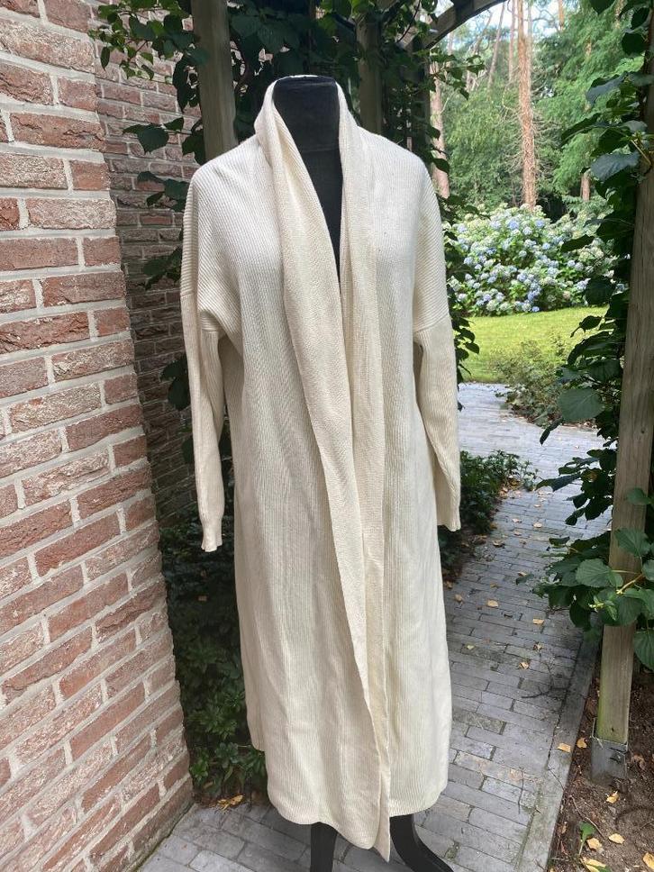 Base Milano crème maxi cardigan - IT 44 = B40, Kleding | Dames, Truien en Vesten, Zo goed als nieuw, Maat 38/40 (M), Beige, Ophalen of Verzenden