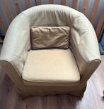 Ronde zeteltjes beige, Huis en Inrichting, Fauteuils, Ophalen, Gebruikt, Stof