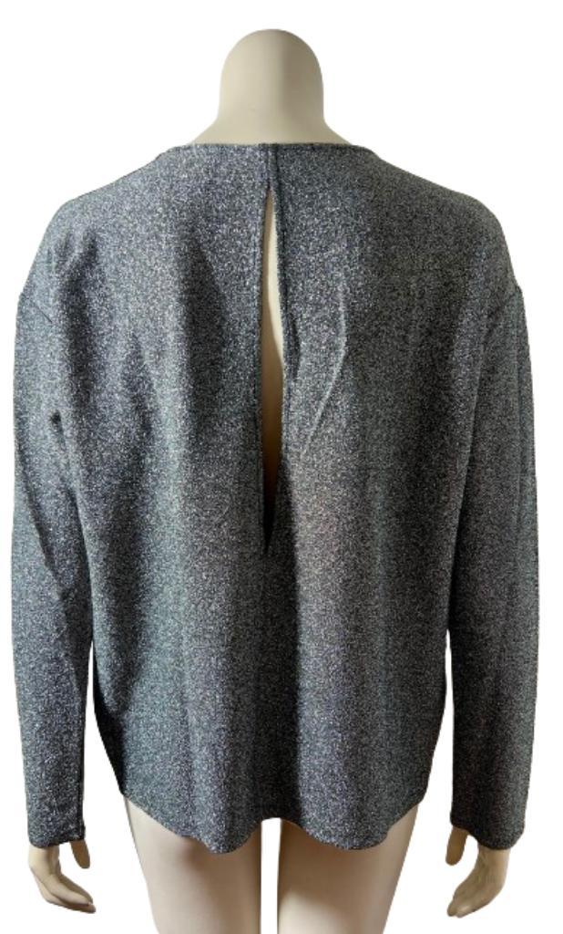 &OTHER STORIES glitter longsleeve, trui - M, Kleding | Dames, Truien en Vesten, Zo goed als nieuw, Maat 38/40 (M), Grijs, Verzenden