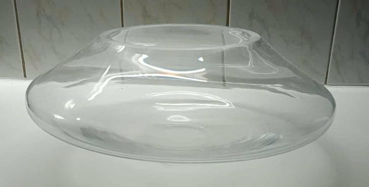 Zéér mooie zware glazen ronde sierbokaal., Antiquités & Art, Antiquités | Verre & Cristal, Enlèvement ou Envoi