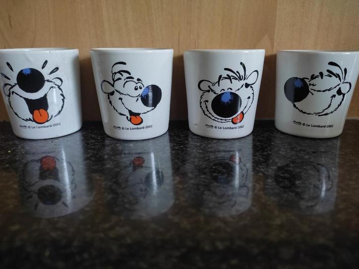 4 Coquetiers Cubitus (série complète)., Verzamelen, Stripfiguren, Nieuw, Gebruiksvoorwerp, Overige figuren, Ophalen of Verzenden