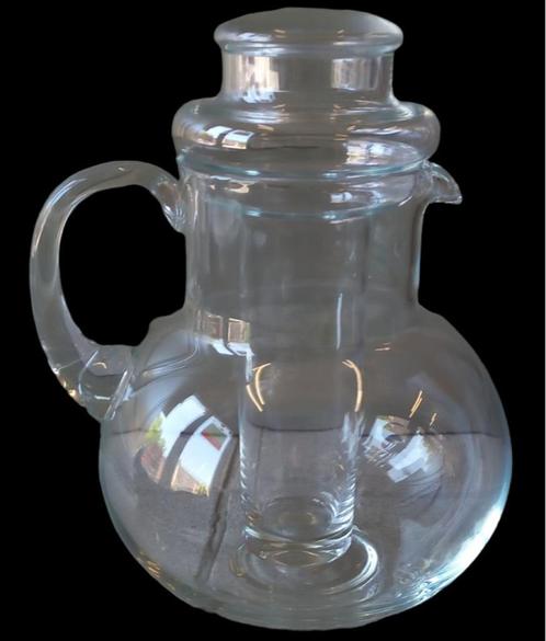 vintage glazen schenkkan met ijselement., Antiquités & Art, Antiquités | Verre & Cristal, Enlèvement