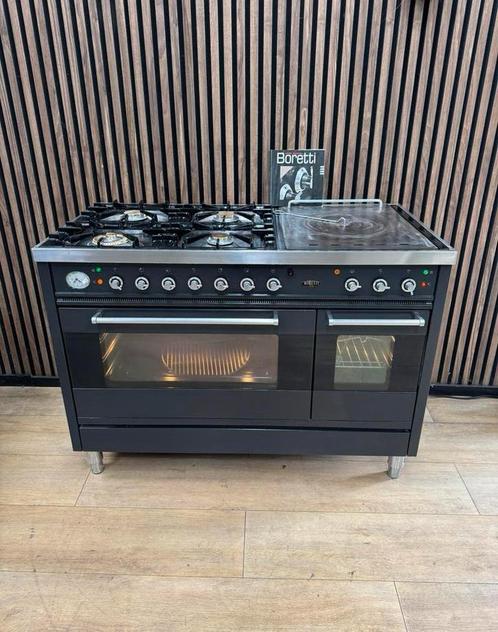 Mooie Boretti Fornuis Antraciet 120 cm (Gratis bezorgen), Elektronische apparatuur, Ovens, Zo goed als nieuw, Vrijstaand, Oven met grill