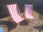 2 identieke leuke retro Plooibare strandstoelen, Antiek en Kunst, Ophalen