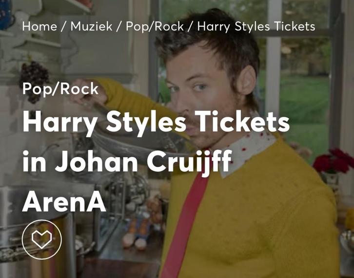 Ticket Harry Styles, Tickets & Billets, Concerts | Pop, Une personne, Mai