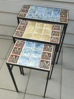 Mid Century nesting tables - iron - ceramic, Ophalen of Verzenden