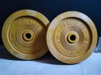 2 x 15kg Bumper plates van Hercules (50mm)., Sport en Fitness, Fitnessmaterialen, Ophalen, Gebruikt, Benen, Halterschijven