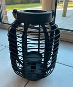 Zwart windlicht/kaarsenhouder, Ophalen, Gebruikt, 25 tot 50 cm, Zwart