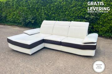 GRATIS LEVERING HEEL BE Chateau d'Ax Echt Leer Hoekbank beschikbaar voor biedingen