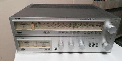 Vintage Philips set versterker + tuner, Audio, Tv en Foto, Stereoketens, Zo goed als nieuw, Tuner of Radio, Philips, Losse componenten